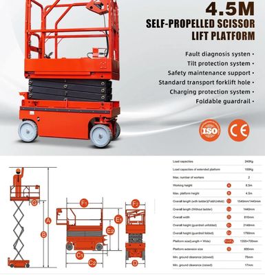 OEM Scissor Lift Work Platform 1T - 5T Load Electric Scissor Platform