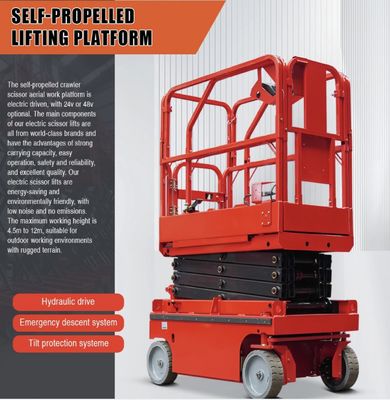 6m 8m 10m Self Propelled Electric Scissor Lift Aerial Working Platform 230kg Load