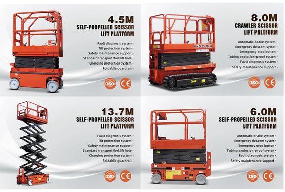 12m 14m 16m Hydraulic Scissor Work Platform Self Propelled Scissor Lift