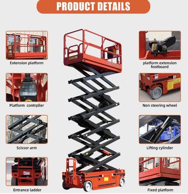12m 14m 16m Hydraulic Scissor Work Platform Self Propelled Scissor Lift